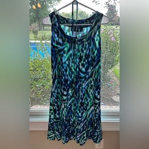 Lemmie‎ for Nina Leonard Dress, Size L Large, Watercolor Print